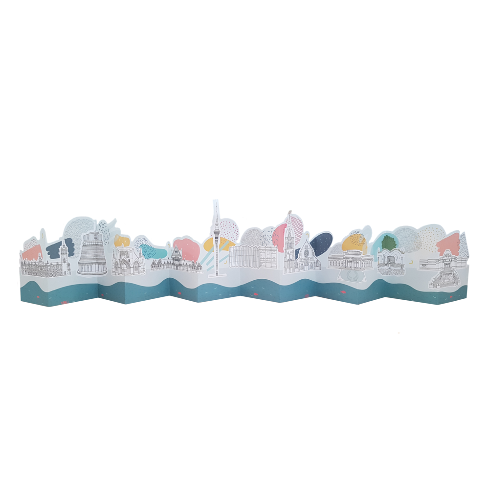 Our Places Landmark New Zealand Buildings Fold out Card in Wallet