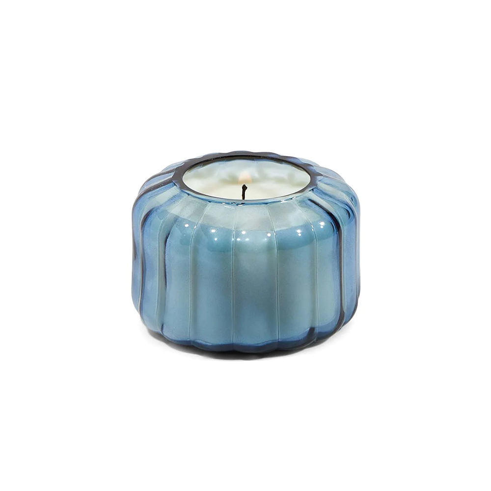 Paddywax Ripple Small Blue Glass Candle 127g Peppered Indigo