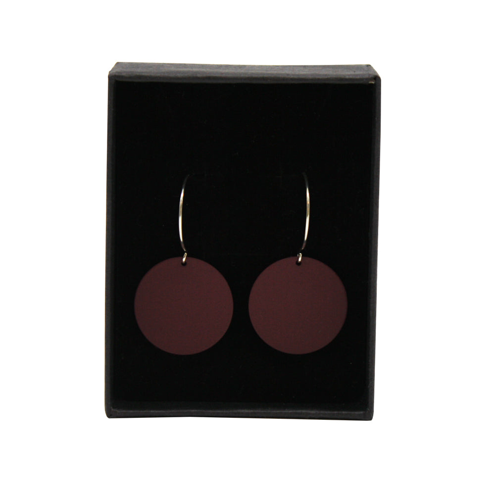 Penny Foggo Earrings Small Spot Maroon