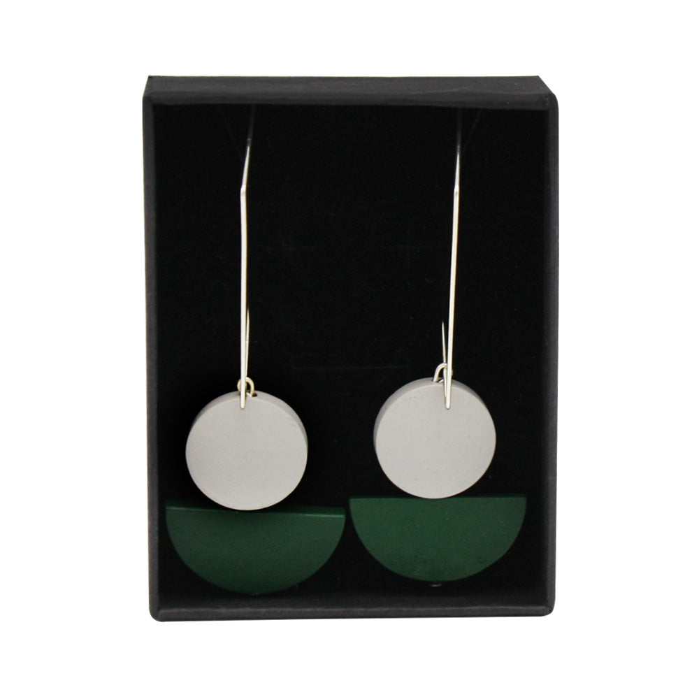 Penny Foggo Earrings Wood Drops Green