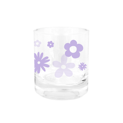 Iko Iko Glass Tumbler Daisies Purple