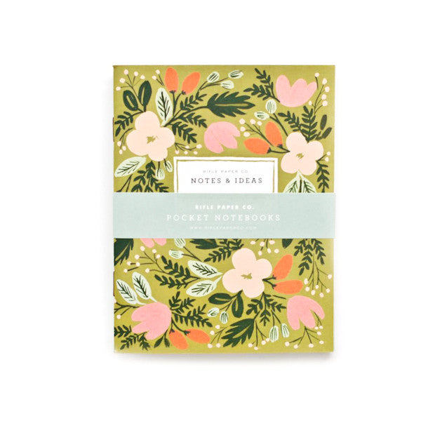 Rifle Paper Co. Set of 2 Pocket Notebooks Moss Garden