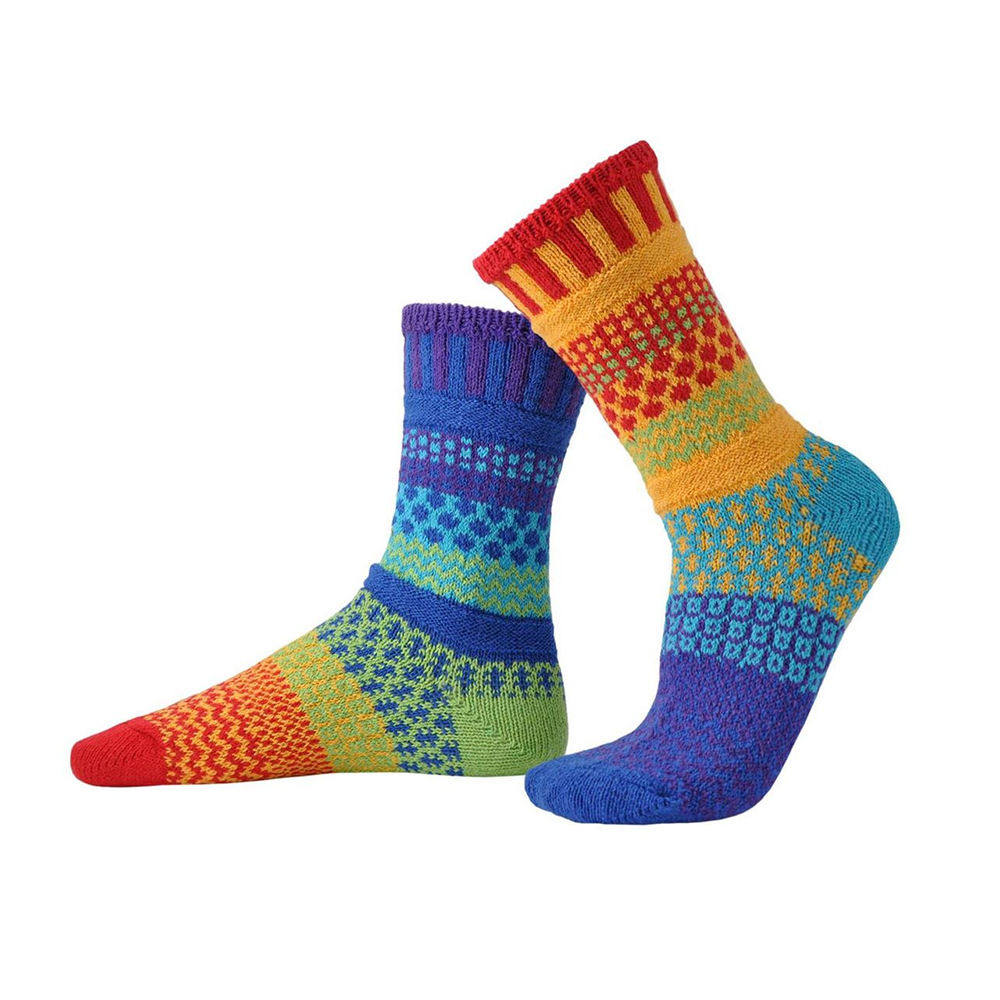 Solmate Socks Adult Crew Rainbow