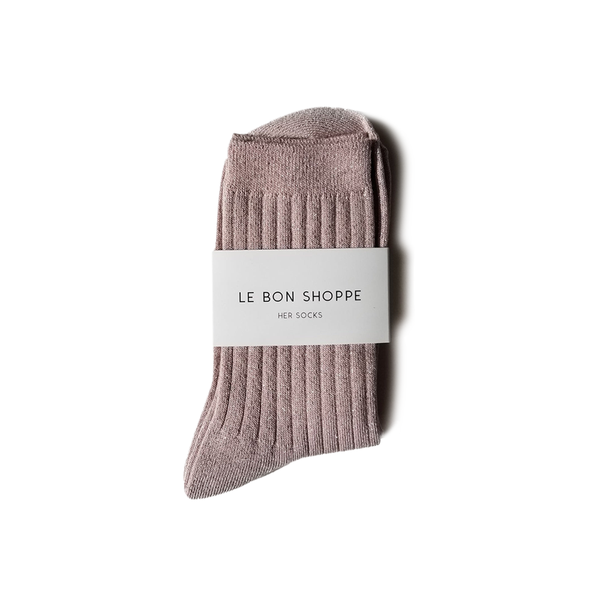 Le Bon Shoppe Socks Her Lurex Glitter Rose
