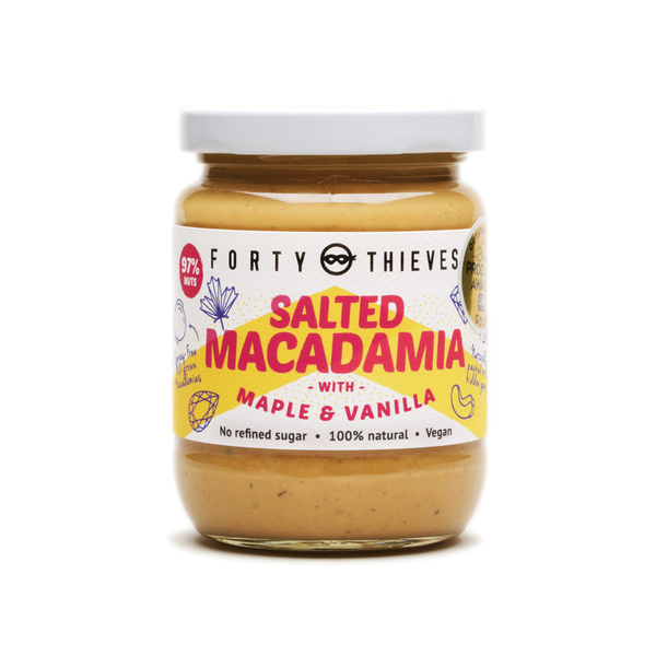 Forty Thieves Salted Macadamia with Maple and Vanilla Bean