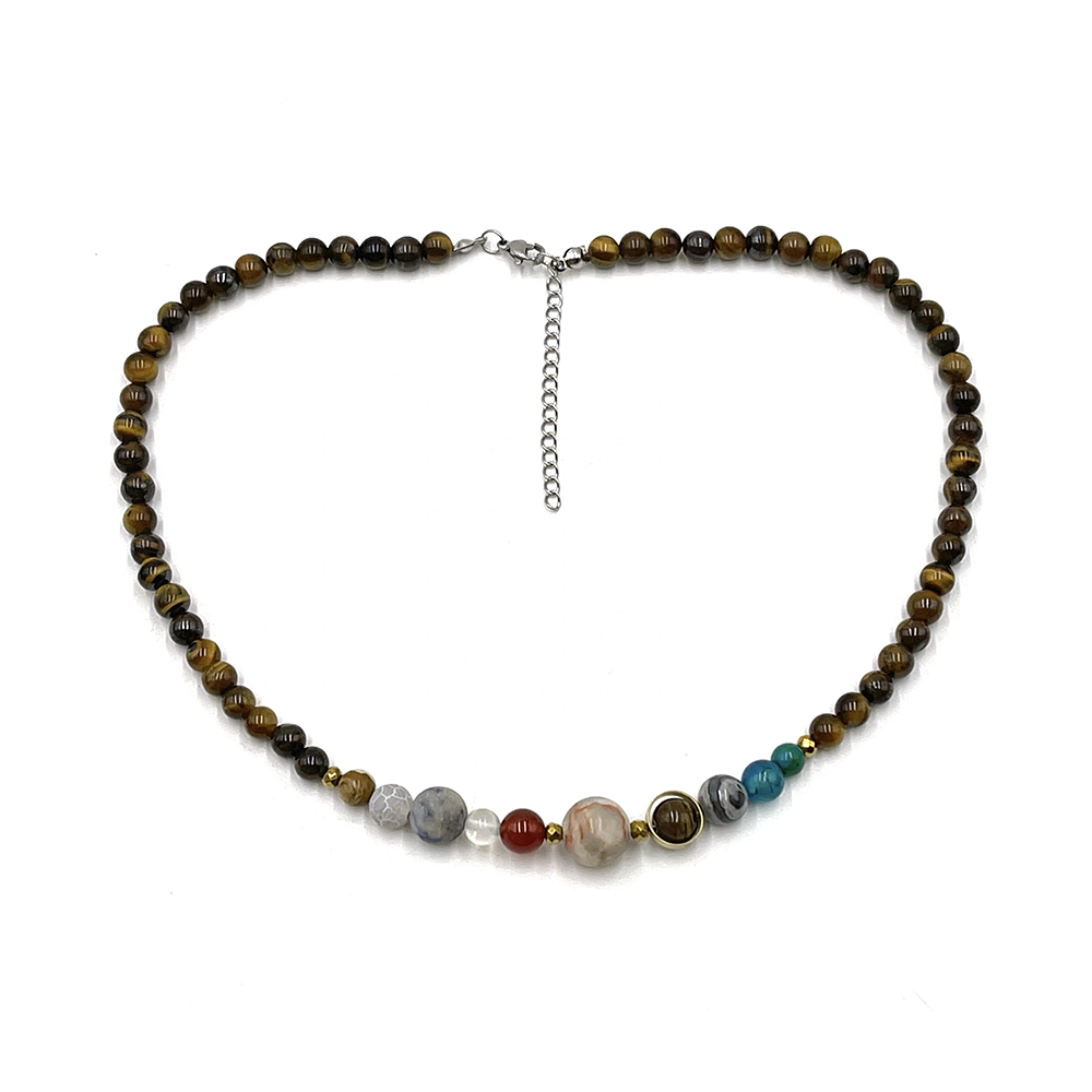 Solar System Necklace Tiger Eye