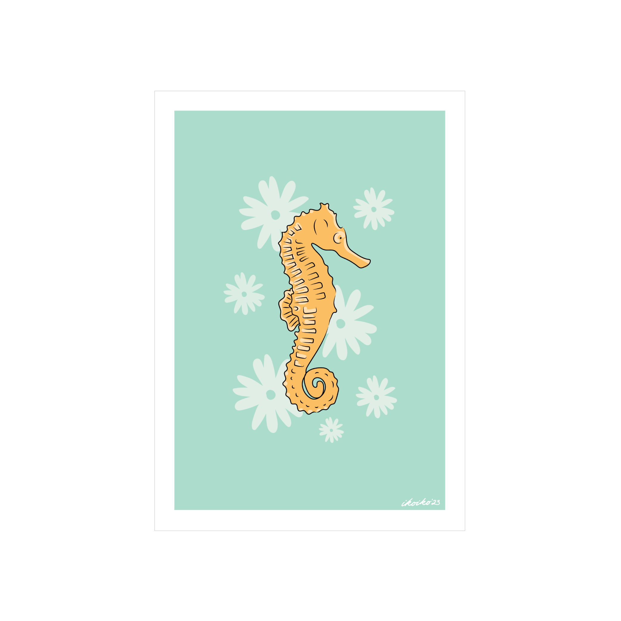 Iko Iko A4 Art Print Pop Seahorse