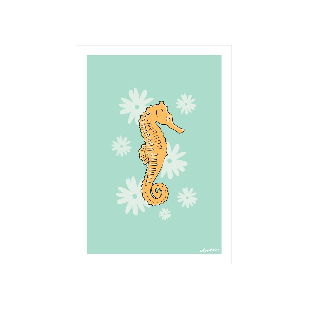 Iko Iko A4 Art Print Pop Seahorse