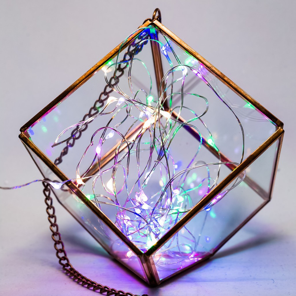 LED Wire Seed Light String 10m USB Silver Rainbow