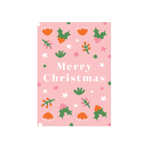 Iko Iko Christmas Card Stars and Holly Merry Christmas