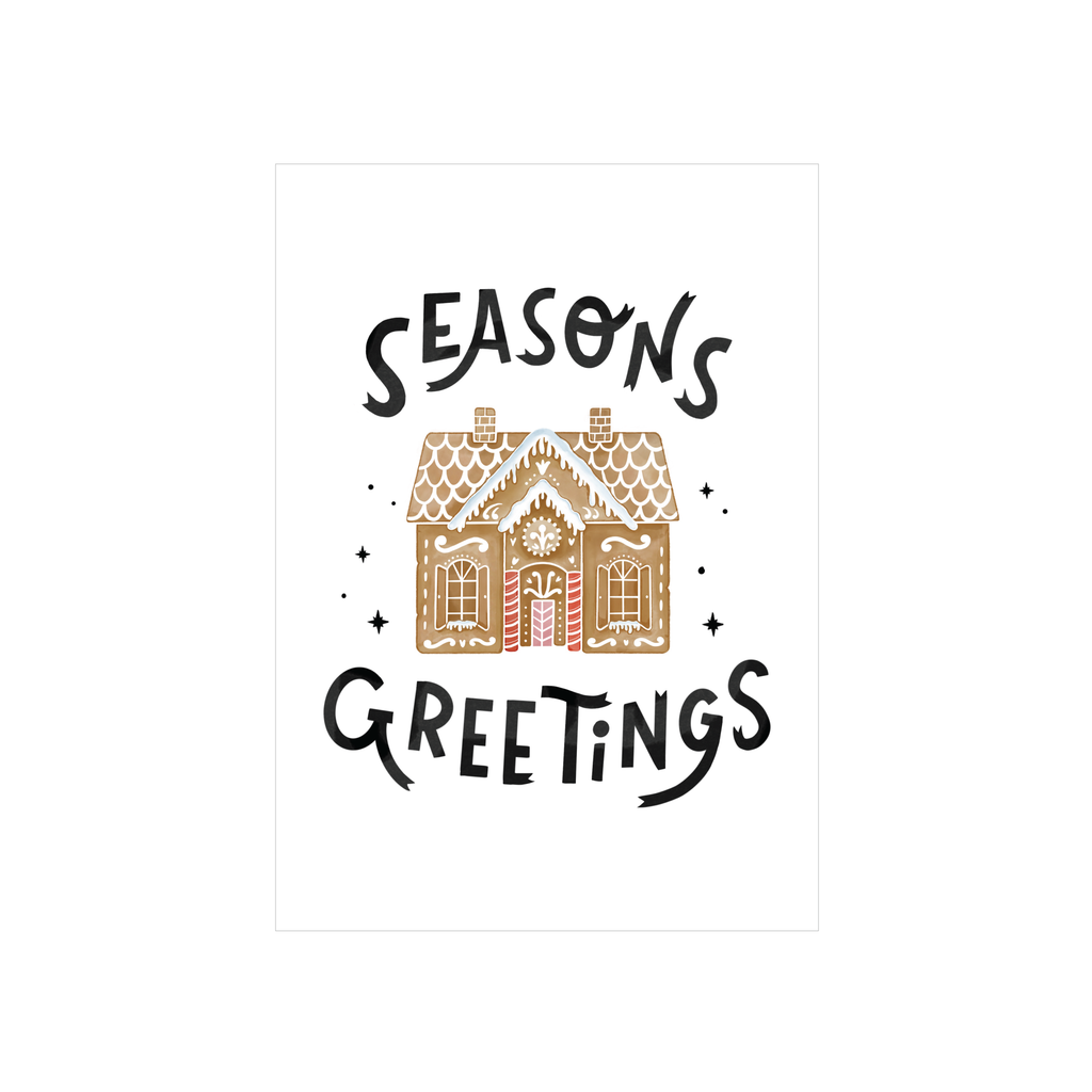 Steer Illustrations X Iko Iko Christmas Card Gingerbread House White