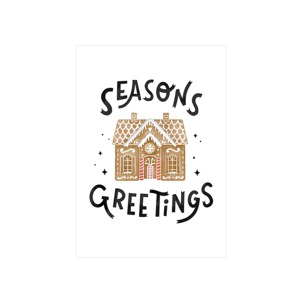 Steer Illustrations X Iko Iko Christmas Card Gingerbread House White