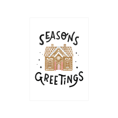 Steer Illustrations X Iko Iko Christmas Card Gingerbread House White