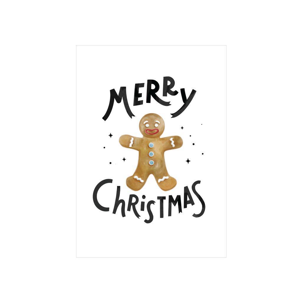 Steer Illustrations X Iko Iko Christmas Card Gingerbread Man White