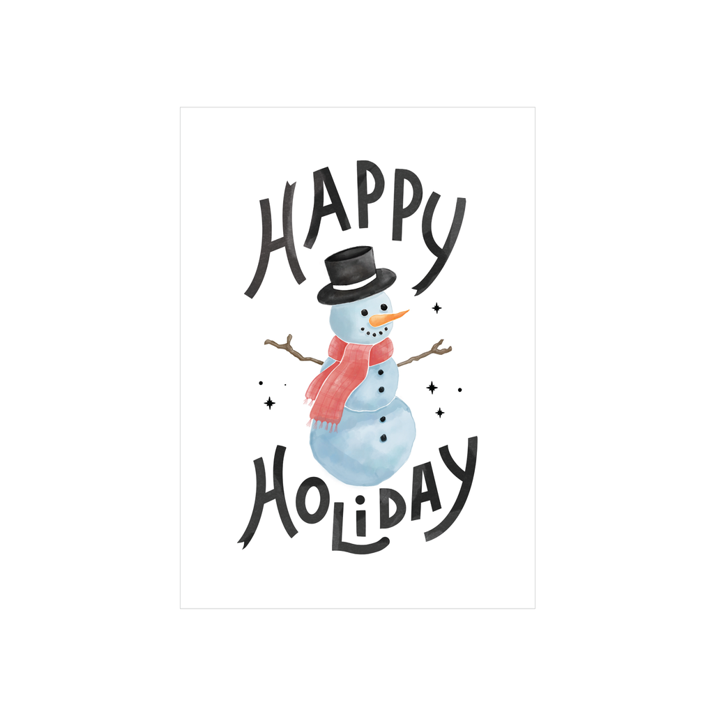 Steer Illustrations X Iko Iko Christmas Card Snowman White