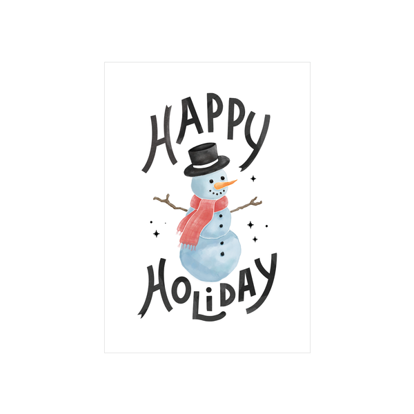 Steer Illustrations X Iko Iko Christmas Card Snowman White