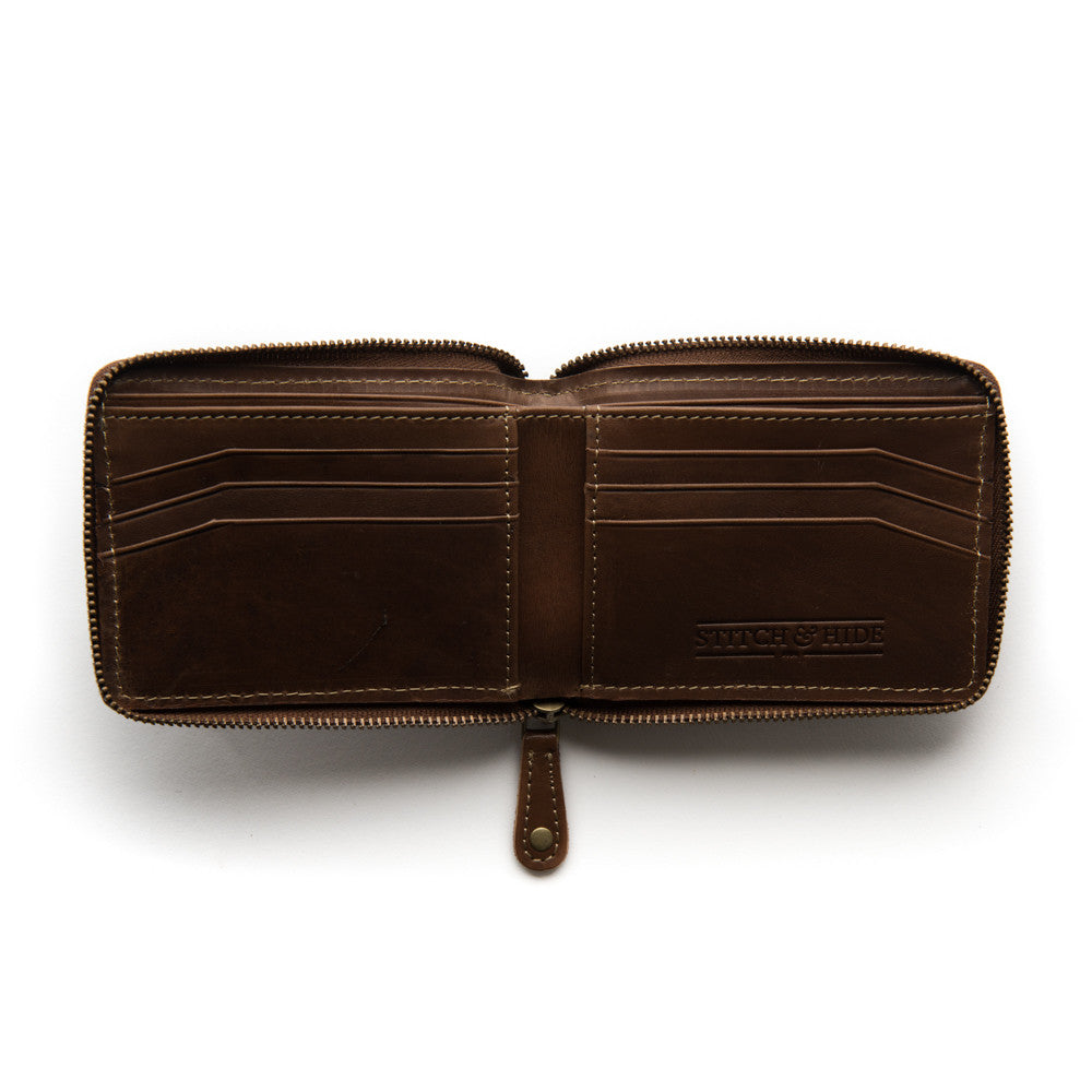 Stitch & Hide Leather Wallet William Dark Brown