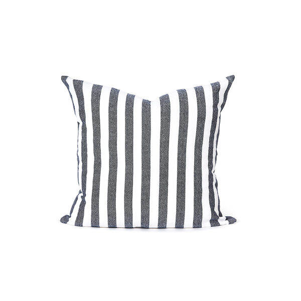 Citta Wide Stripe Washed Cotton Cushion Cover Navy