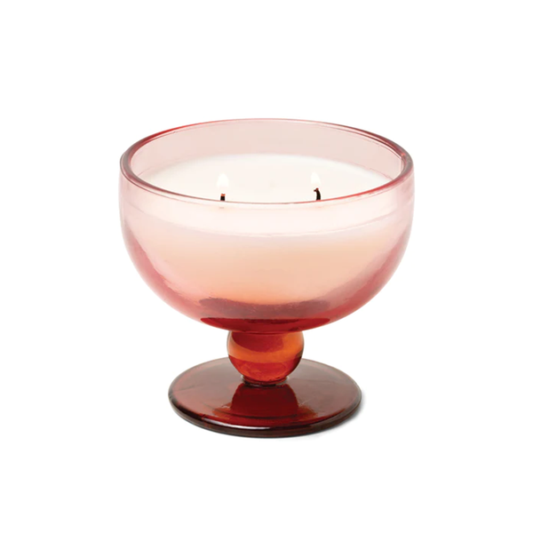 Paddywax Aura Rose & Red Tinted Glass Goblet Candle  170g Saffron Rose