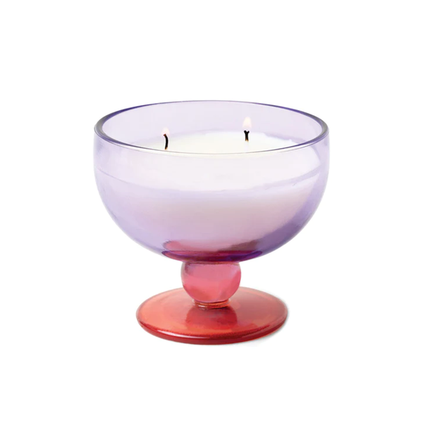Paddywax Aura Purple & Pink Tinted Glass Goblet Candle 170g Pepper & Plum
