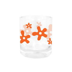 Iko Iko Glass Tumbler Flower Splat Orange