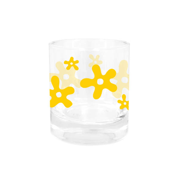 Iko Iko Glass Tumbler Flower Splat Yellow