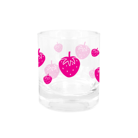 Iko Iko Glass Tumbler Strawberries Hot Pink