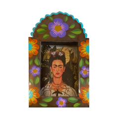 Rustico Mexico Large Frina Nicho Painted Flowers on Bronze Arch