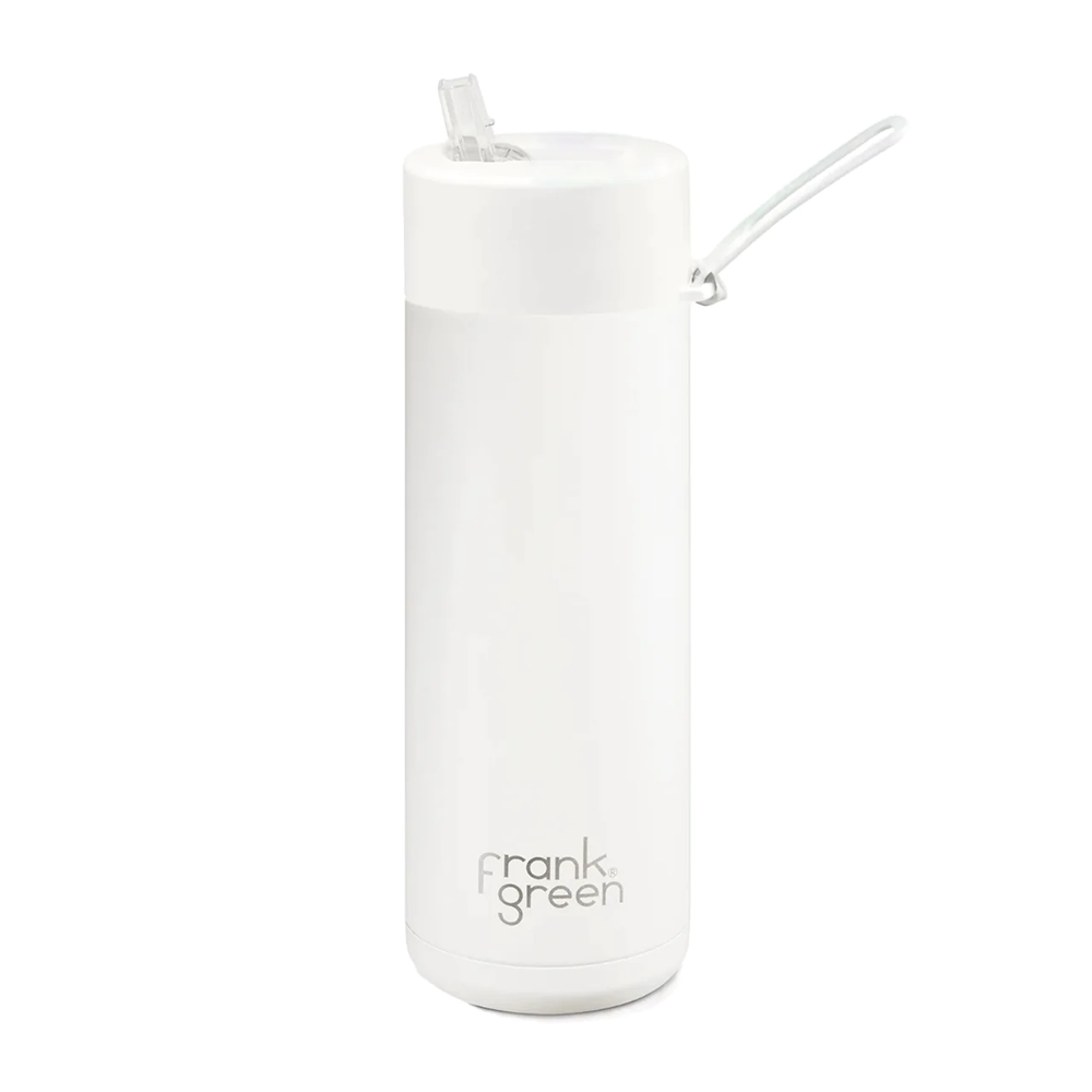 Frank Green Reusable Bottle with Straw Lid & Strap 20oz Cloud