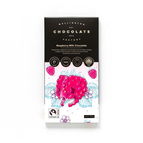 Wellington Chocolate Factory Raspberry Milk Bar 75g