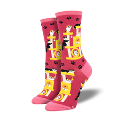Socksmith Socks Women's Cool Cats Club Pink