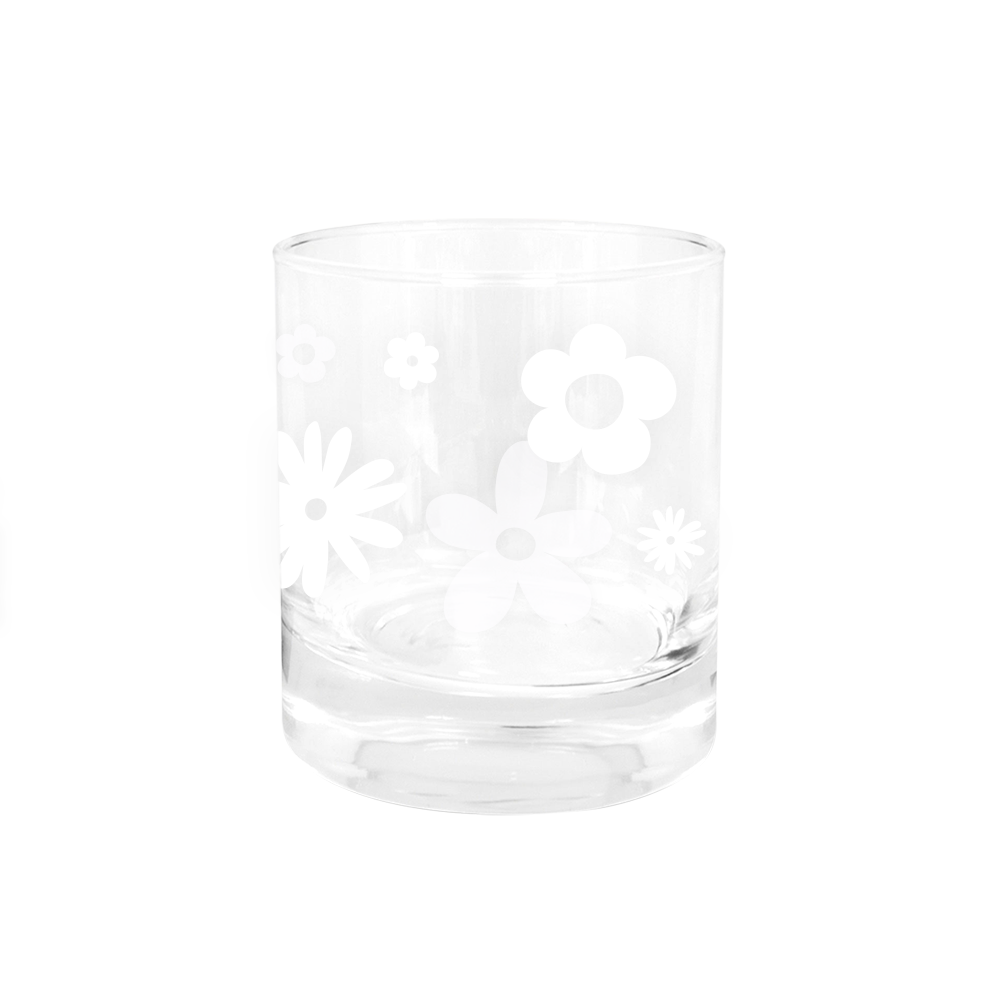 Iko Iko Glass Tumbler Daisies White