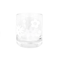 Iko Iko Glass Tumbler Daisies White