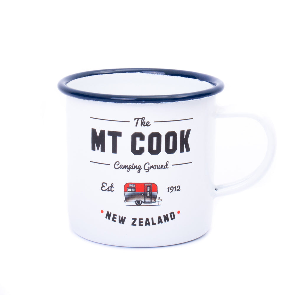 Moana Road Mt Cook Camping Ground Enamel Mug White
