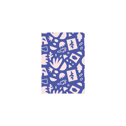 Iko Iko Mini Card Abstract Leaf Navy Light Pink