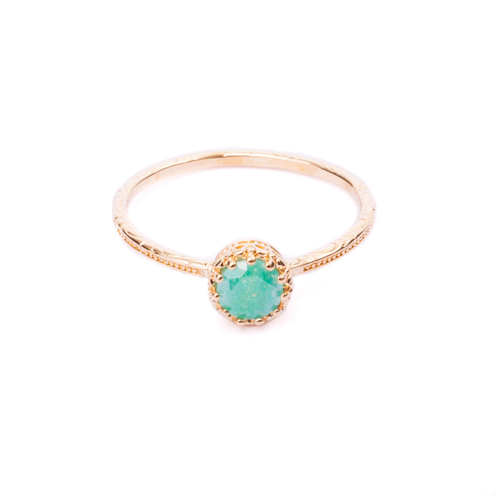 Iko Iko Ring Glass Gold