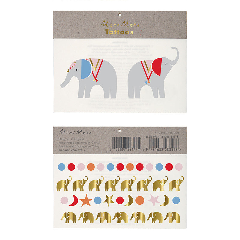 Meri Meri Tattoos Elephants