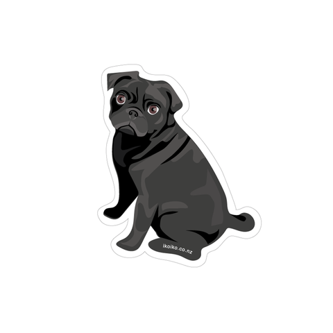 Iko Iko Fun Size Sticker Pug Black