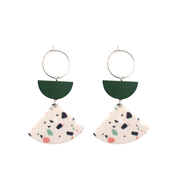Penny Foggo Earrings Terrazzo with Green