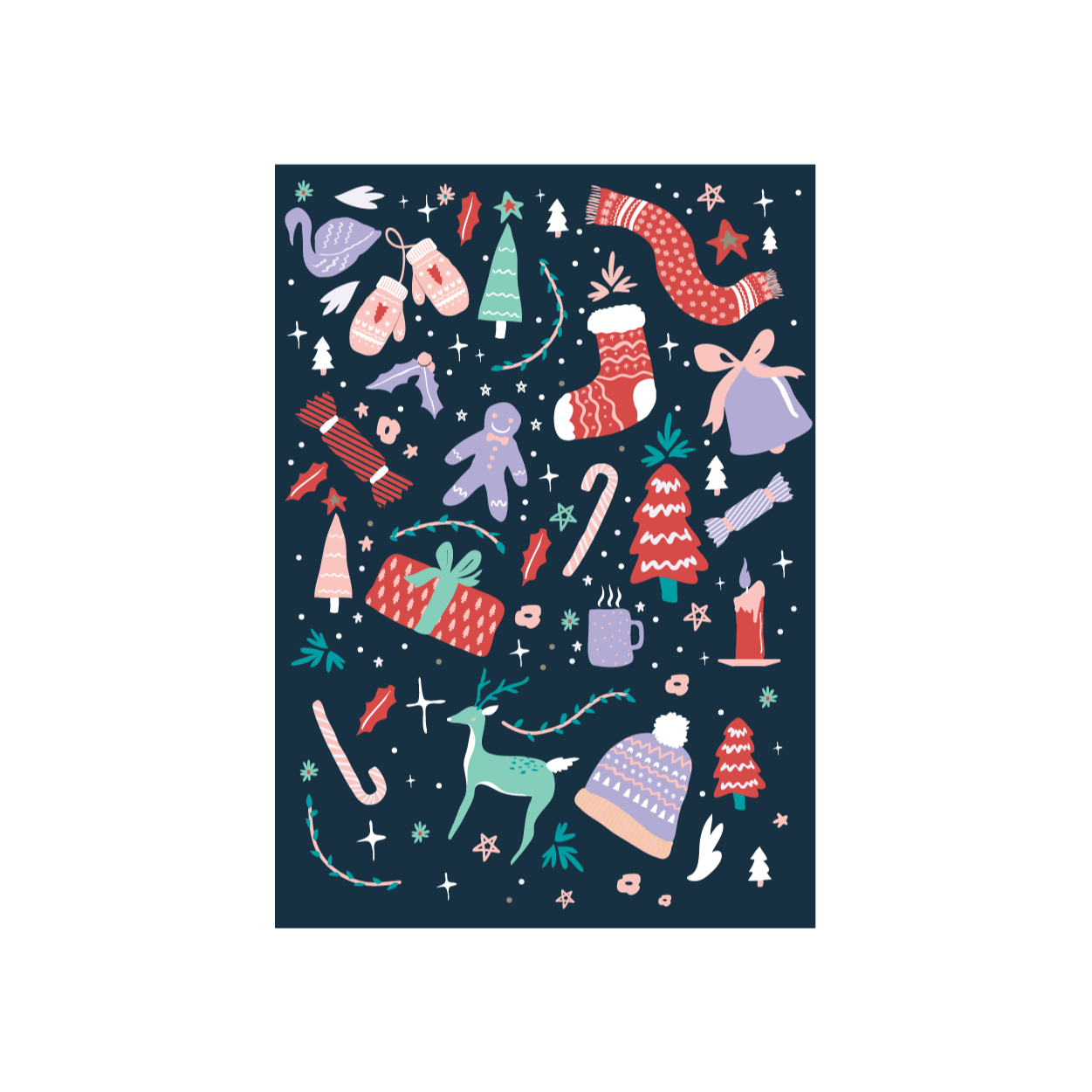 Iko Iko Christmas Card Treats Navy