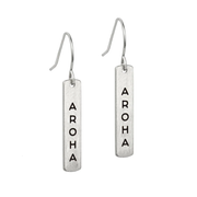 Little Taonga Earrings Te Reo Aroha Silver