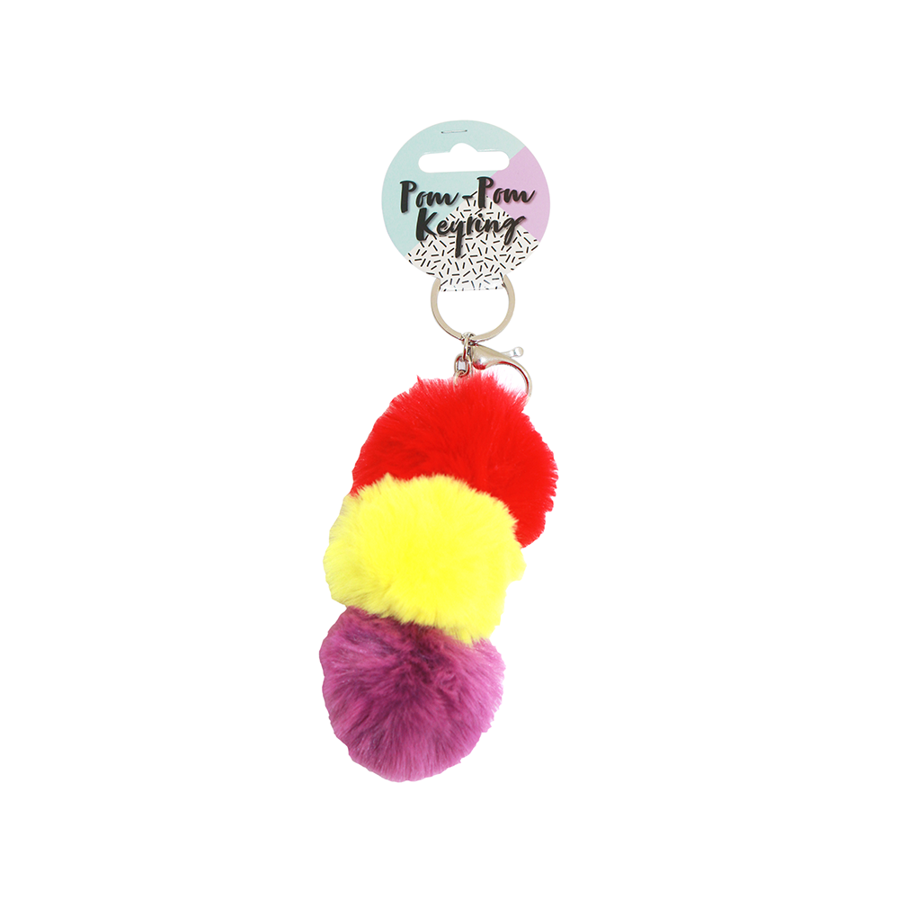 Triple Pom Pom Keyring Assorted
