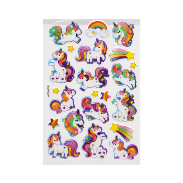 Playful Unicorn Puff Stickers