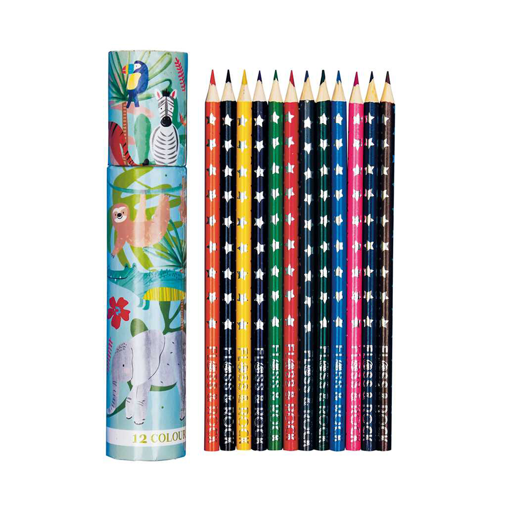 Jungle Tube Coloured Pencils Pack of 12