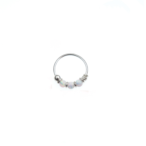 Iko Iko Cartilage Piercing Ring White Opalite
