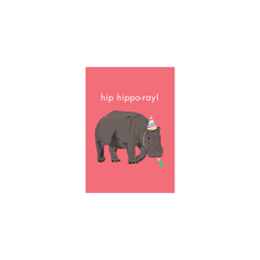 Iko Iko Mini Card Animal Pun Hippo