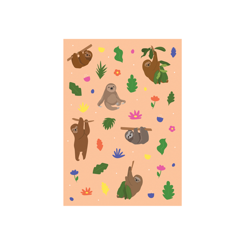Iko Iko Animal Pattern Card Sloths