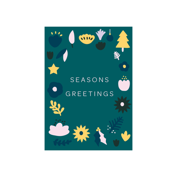 Iko Iko Christmas Card Flowers Seasons Greetings