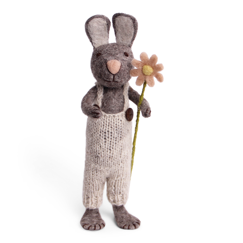 En Gry & Sif Fair Trade Felt Big Bunny Pants and Flower
