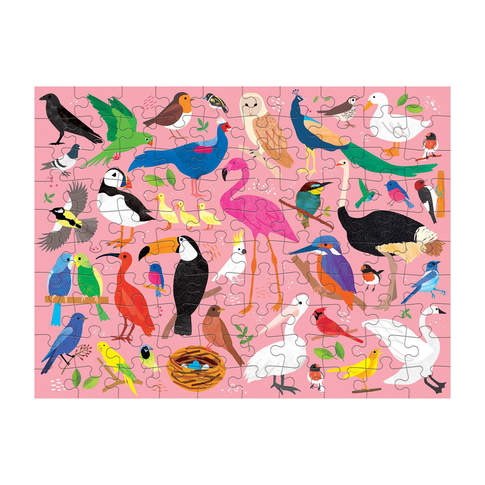 Mudpuppy Double Sided 100 Piece Puzzle Bugs and Birds